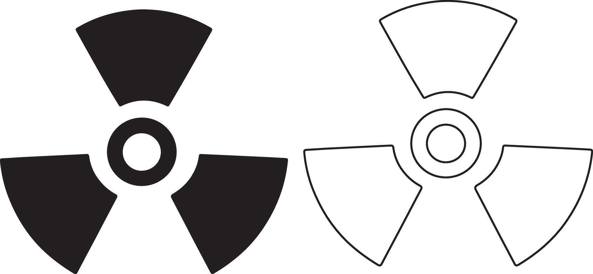 Radiation Symbol Flat And Outline Icon Design On White Background vector