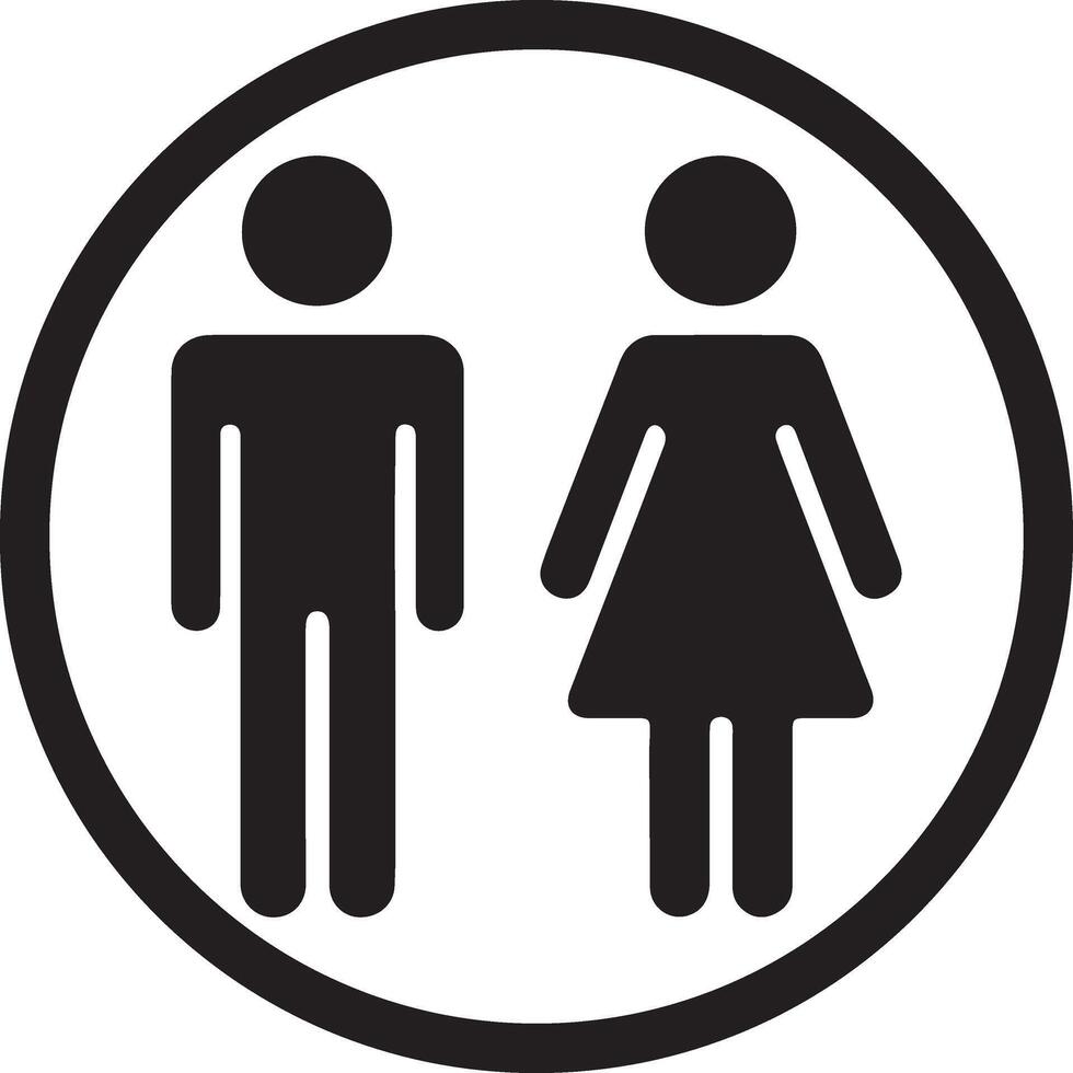 Male and Female Restroom Icon Toilet Sign on White Background vector