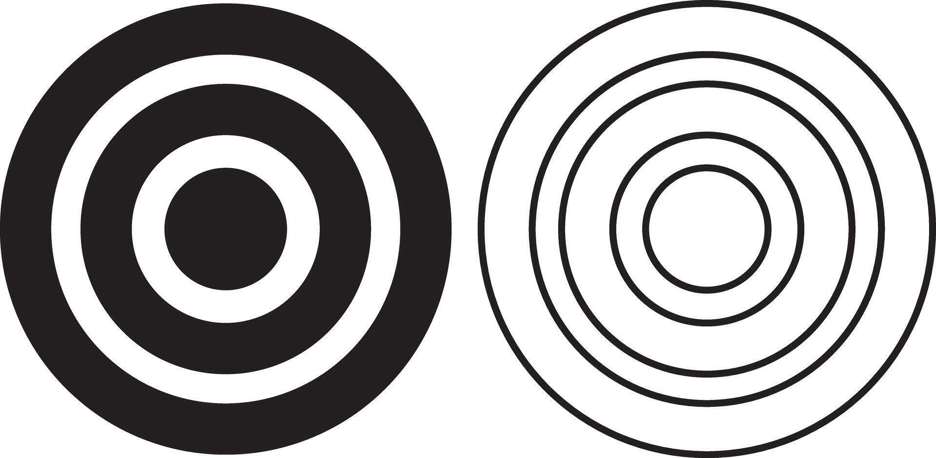 Target Flat And Outline Silhouette Icon Design vector