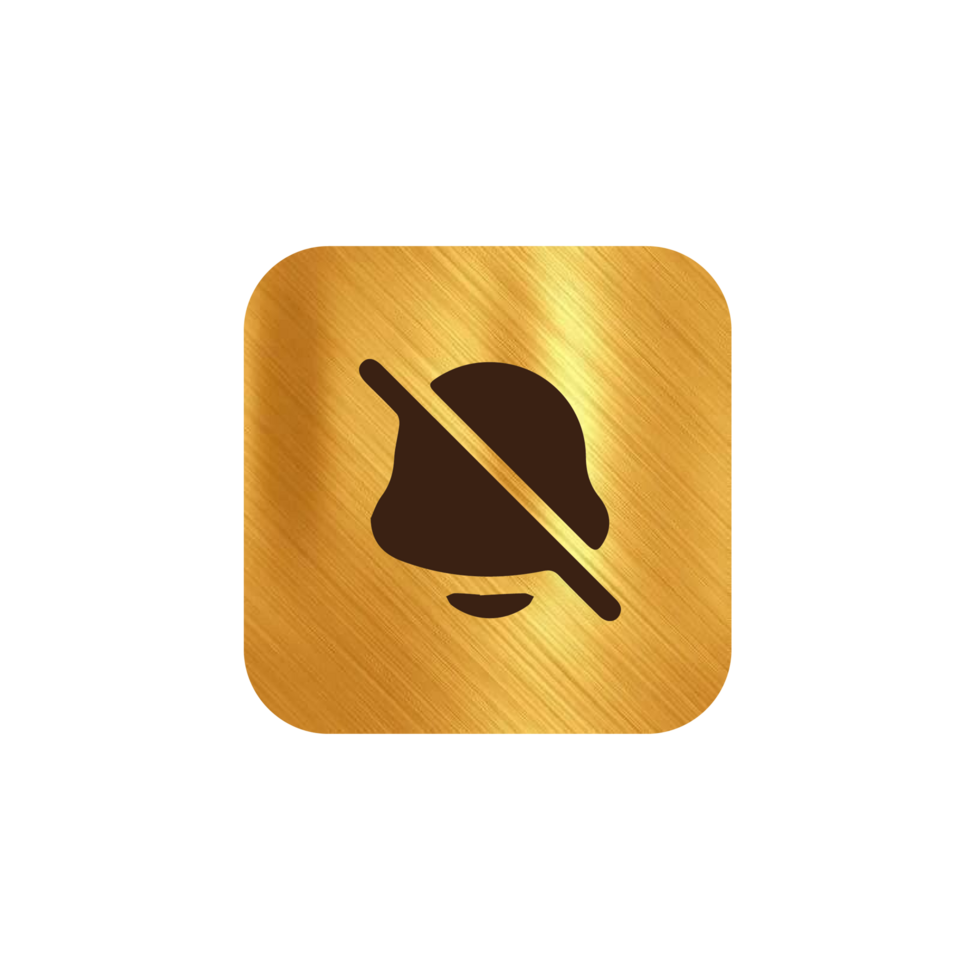 No mushroom icon on a gold shape png