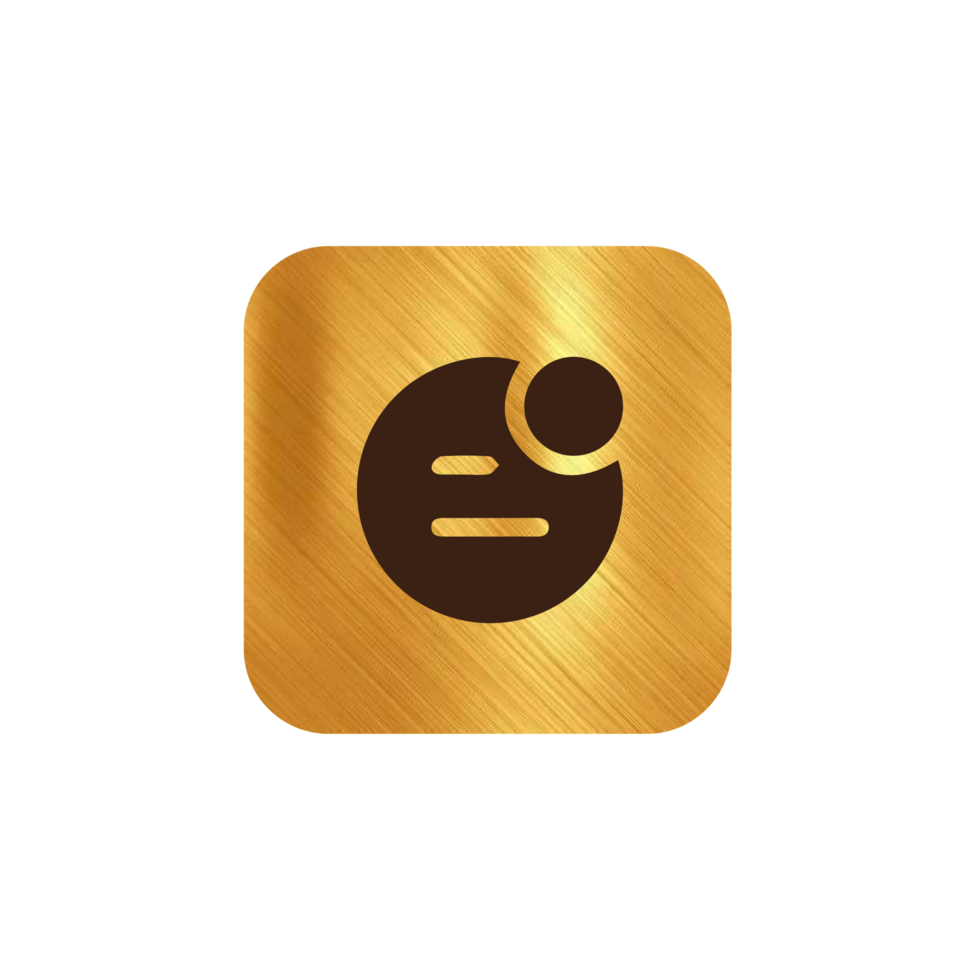 A gold icon with a circle on it png