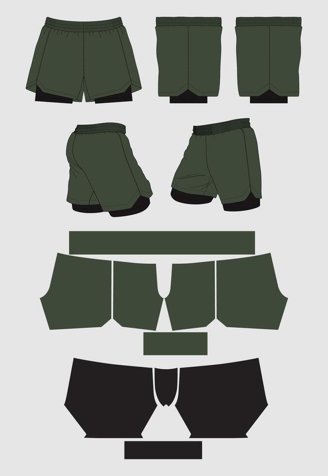 2 in 1MMA Short with Pattern vector