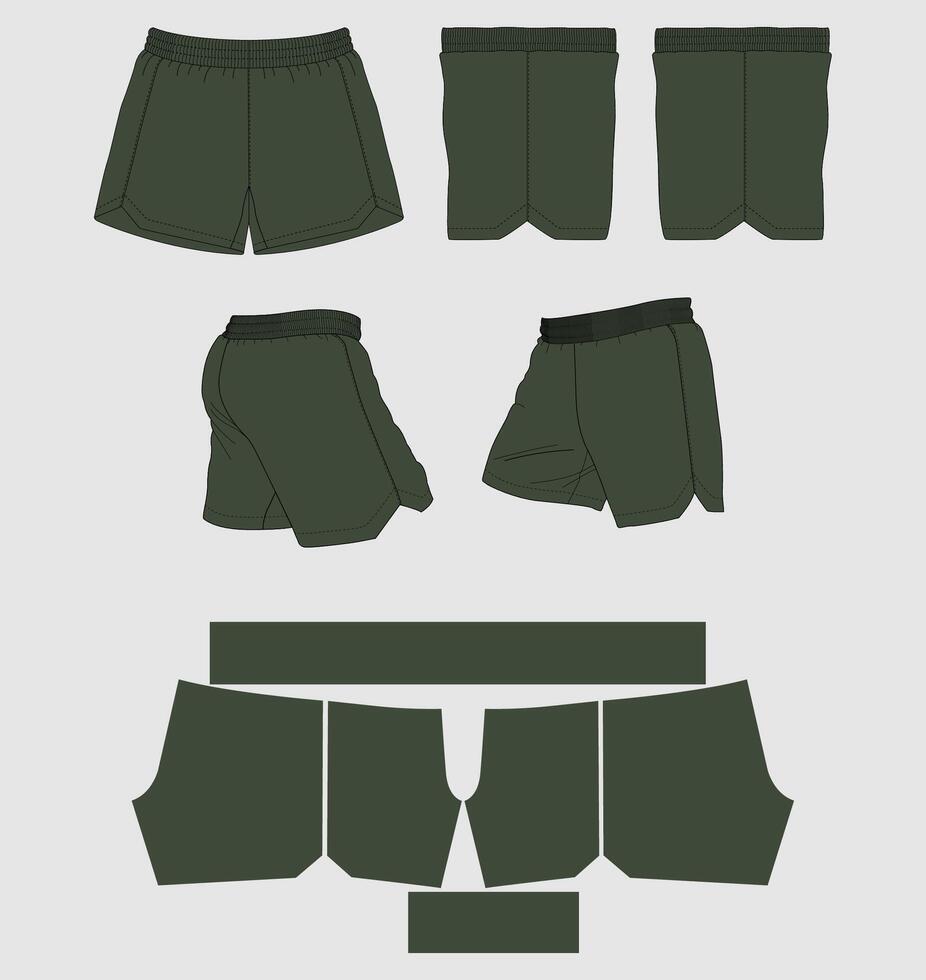 MMA Short Mockup and Pattern vector