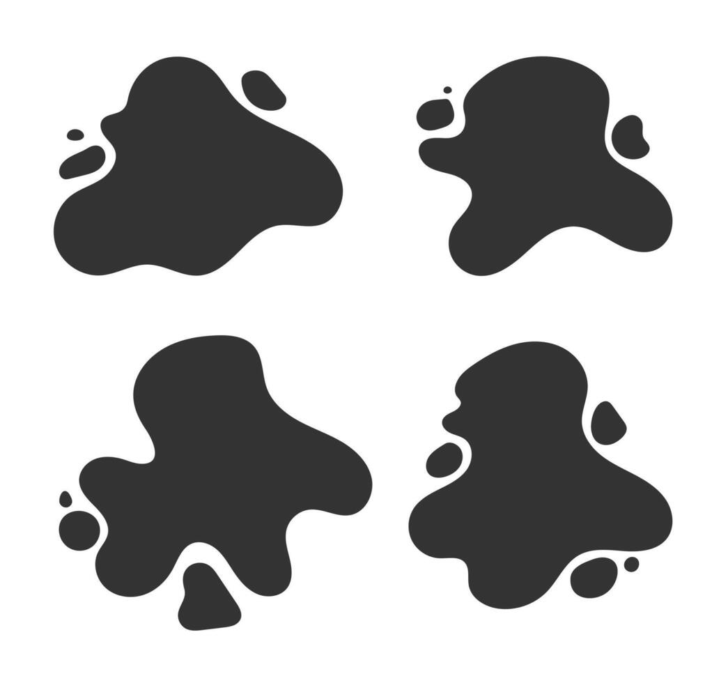 Set of abstract liquid blob organic shape element design vector