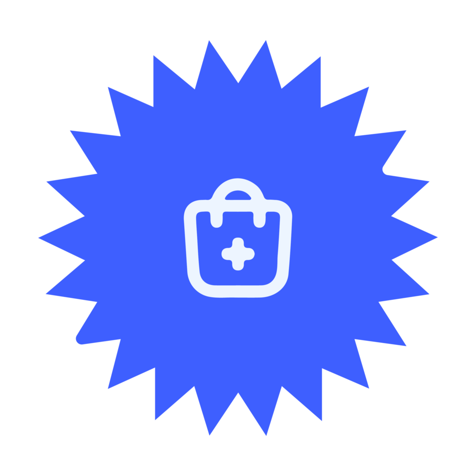 A blue star with a white cross on it png