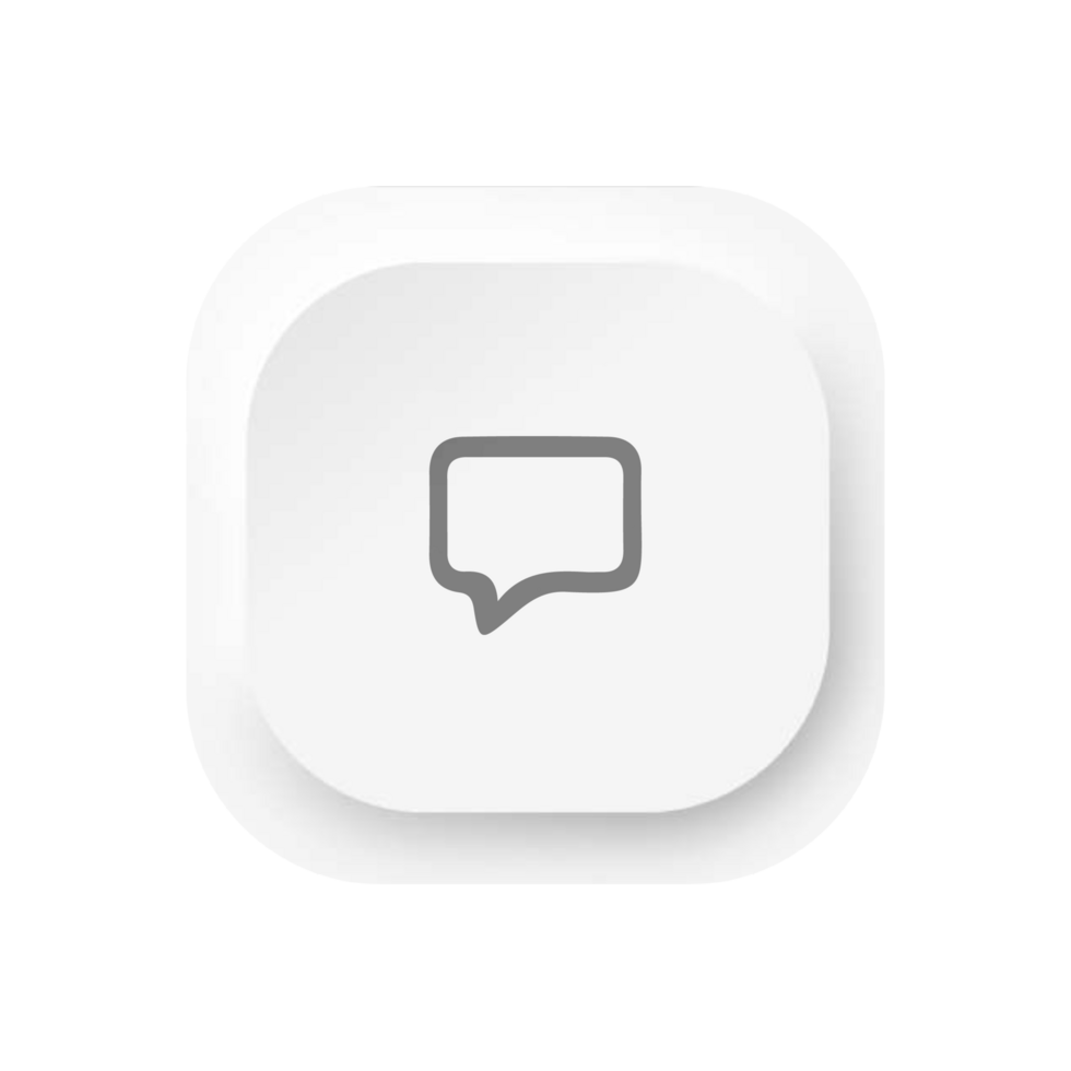 White chat bubble icon on flat shape png