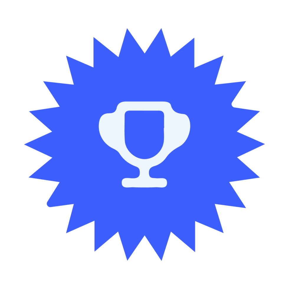 A blue star with a cup in the center flat png