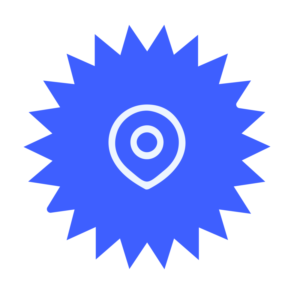 A blue star with a pin on it illustration png