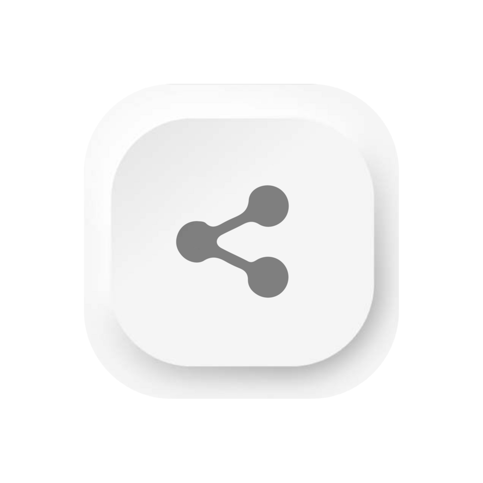 A white button with two links on it flat png