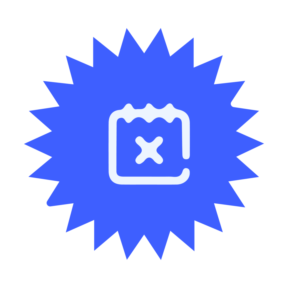 A blue star with an x on it png
