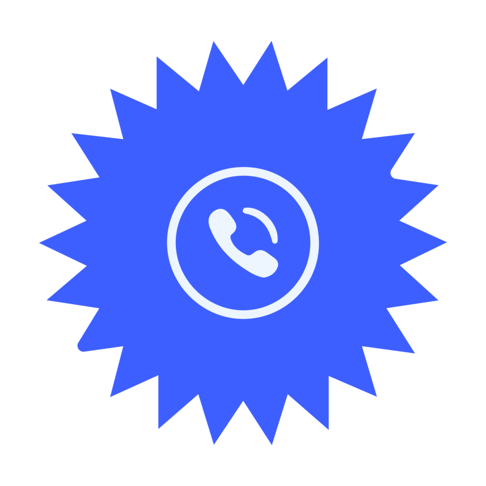 A blue star with a phone on it png
