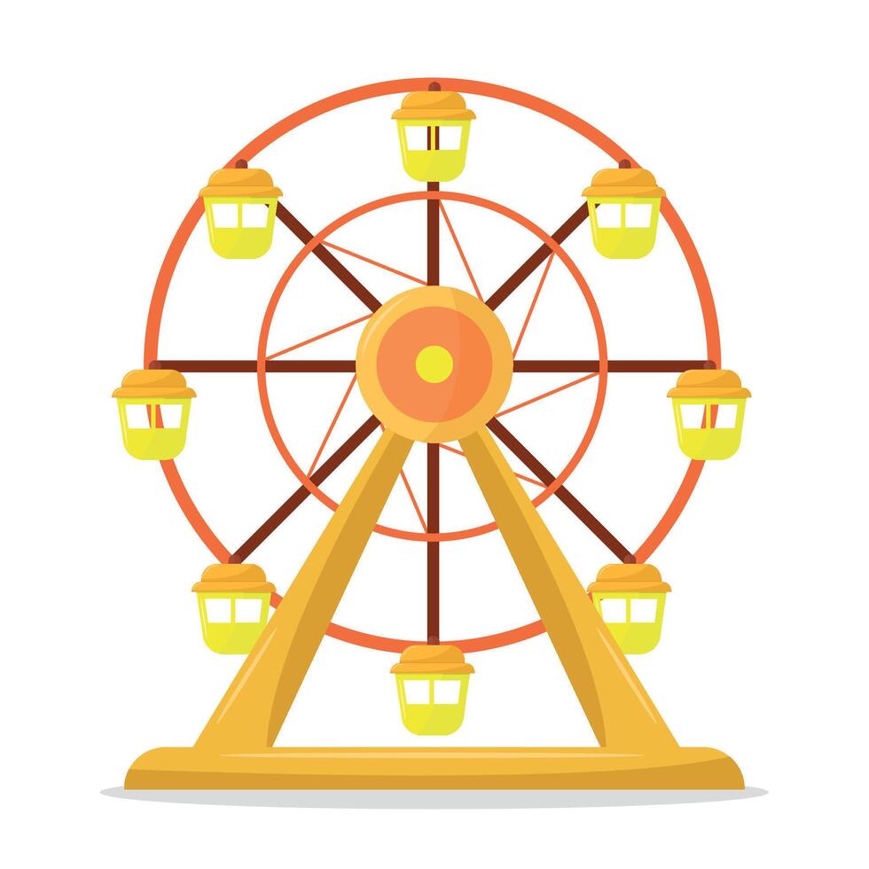 Ferris wheel icon on white background. Attraction, amusement park. Leisure and recreation concept. vector