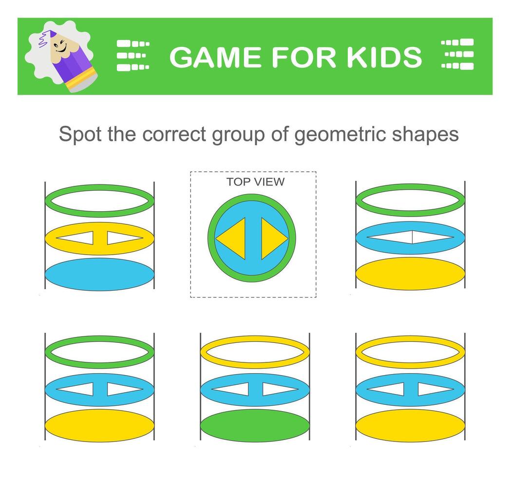 Find the correct group of geometric shapes. vector