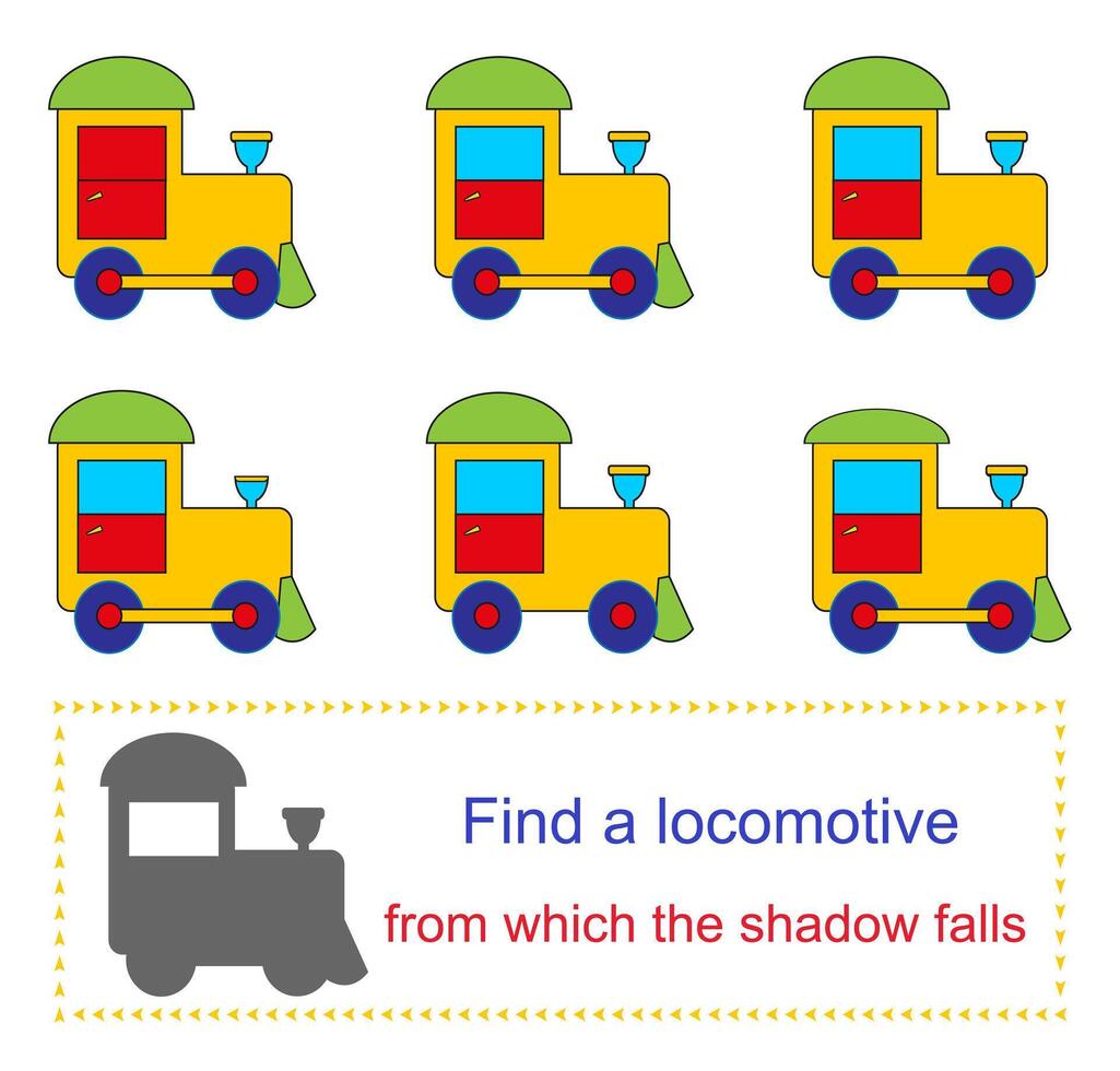 Find a locomotive from which the shadow falls. vector