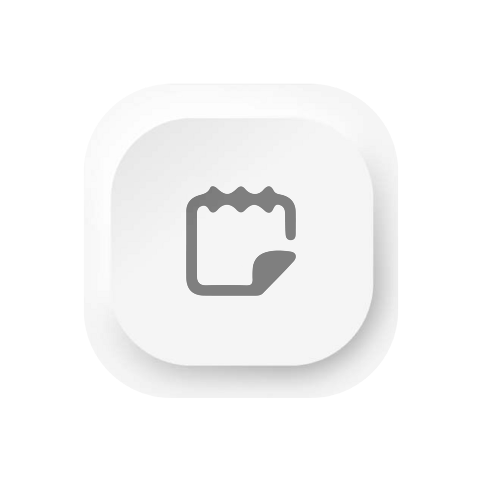 A white square button with a calendar icon flat png