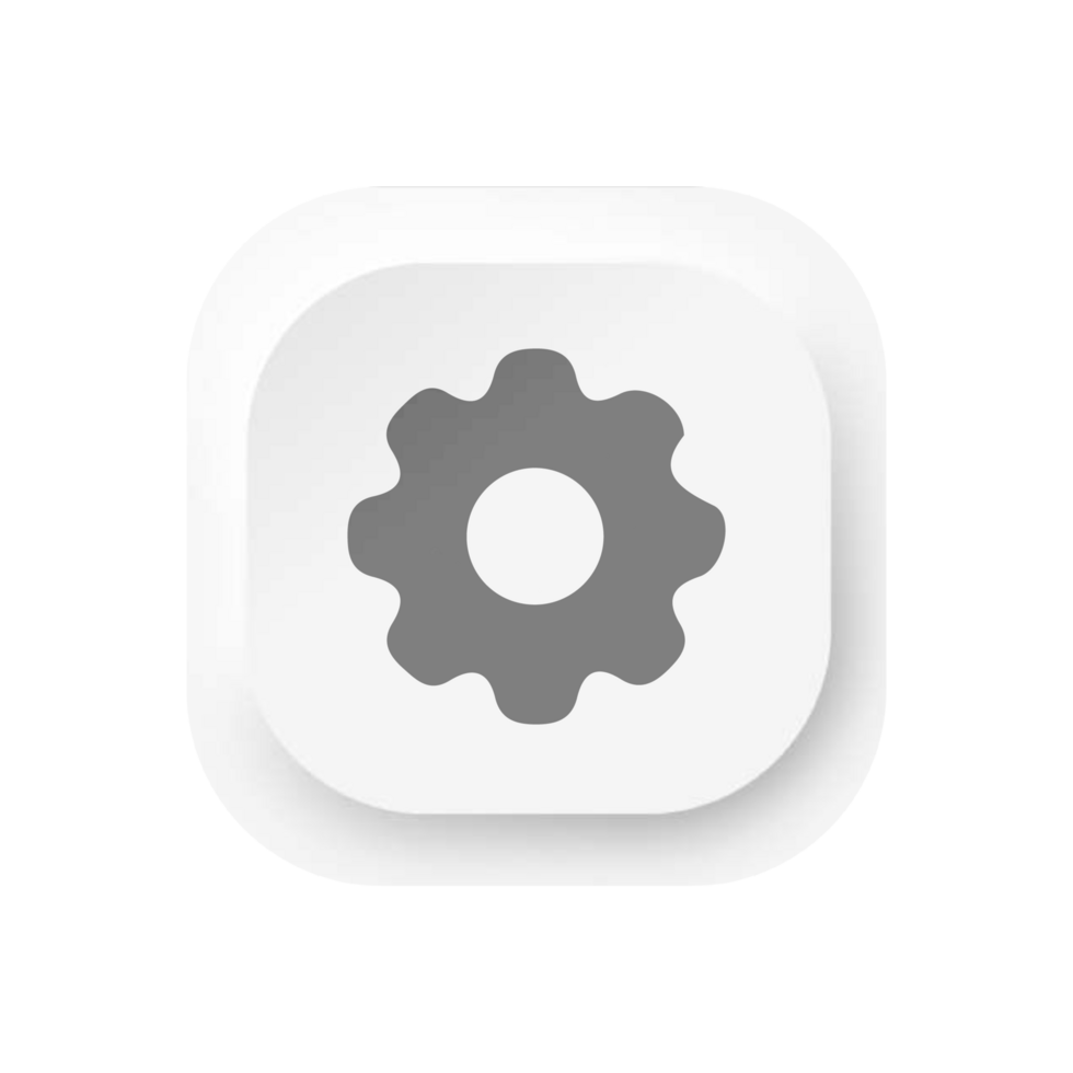 White button with a gear icon on it png