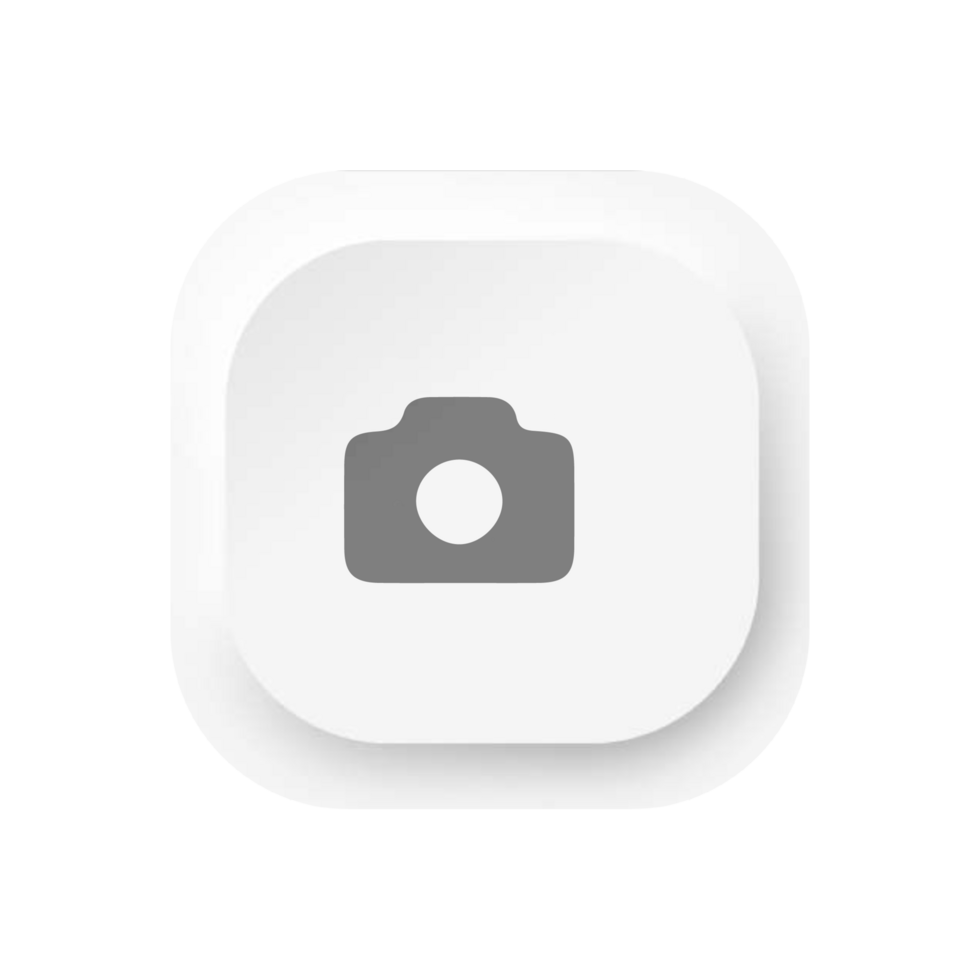 White square button with a camera icon flat png