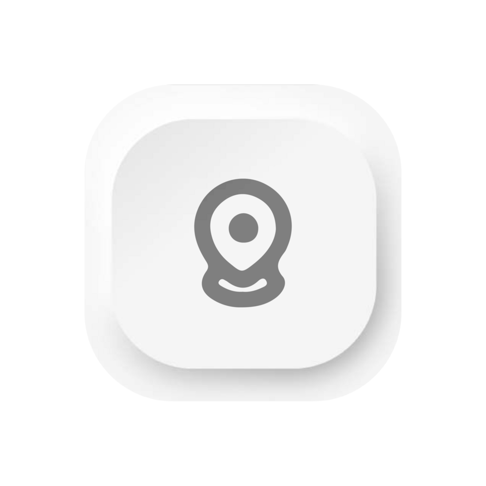 White square button with a pin icon flat png