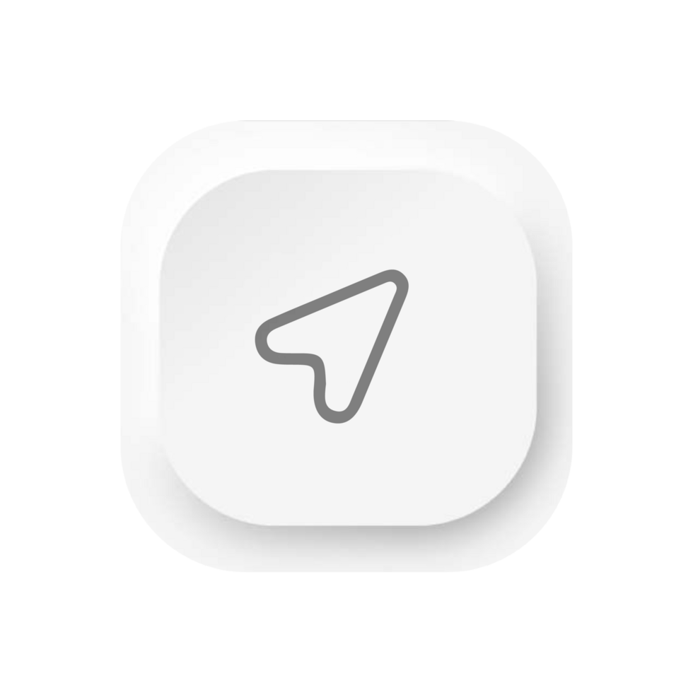 A white button with a sign pointing to the left png
