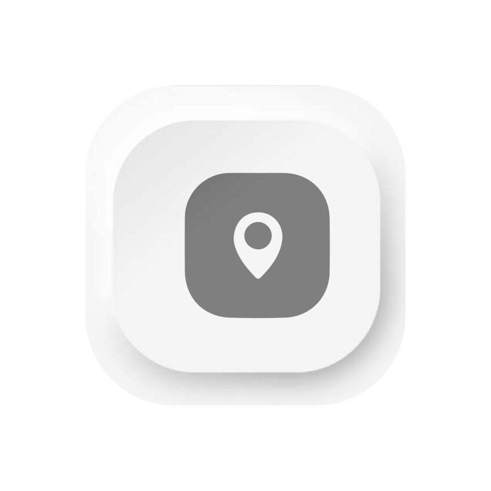 A white square button with a map pin icon png