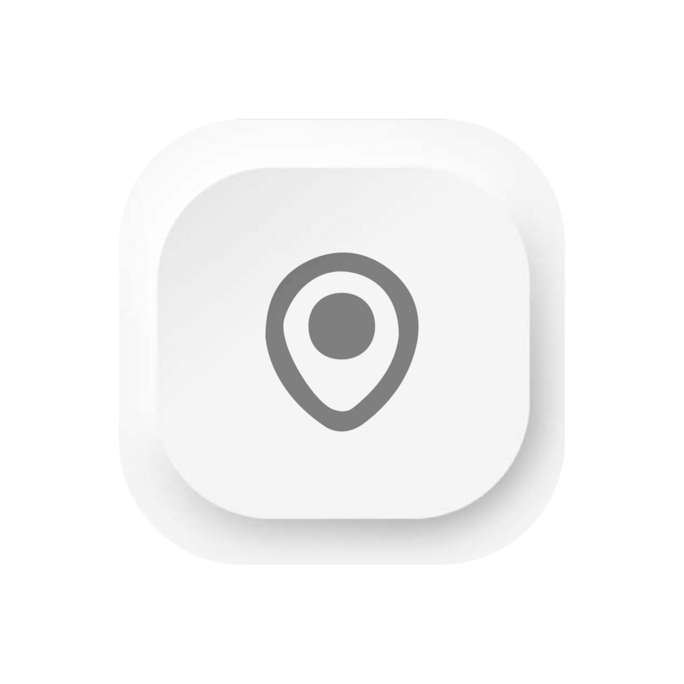 A white button with a location pin icon png