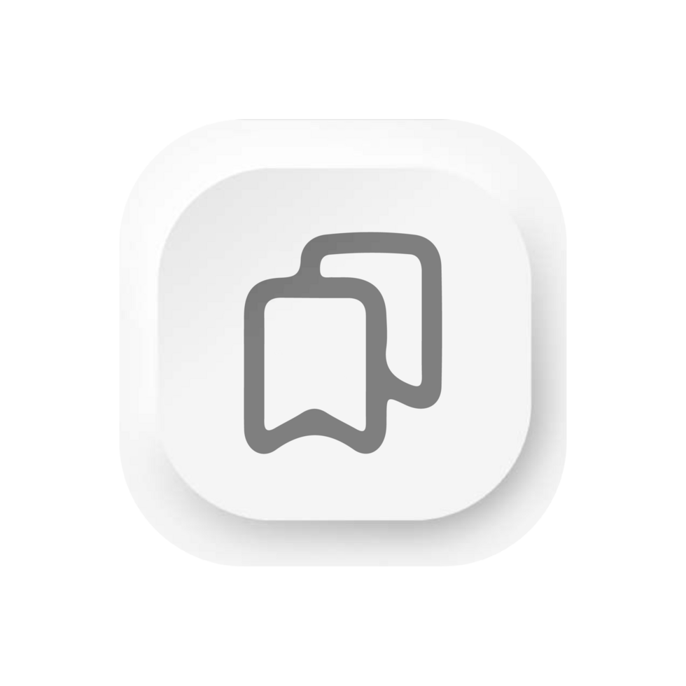 White square button with a book icon png