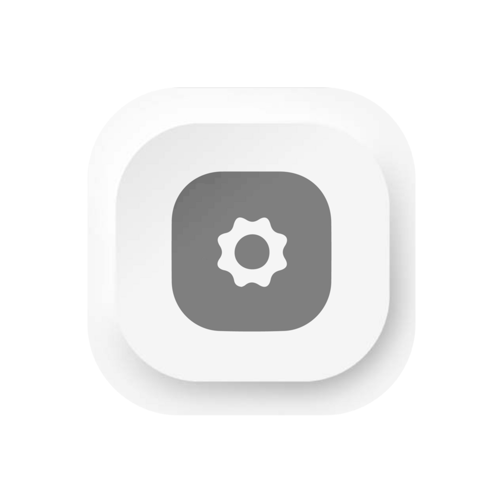 White button with a gear icon in it png
