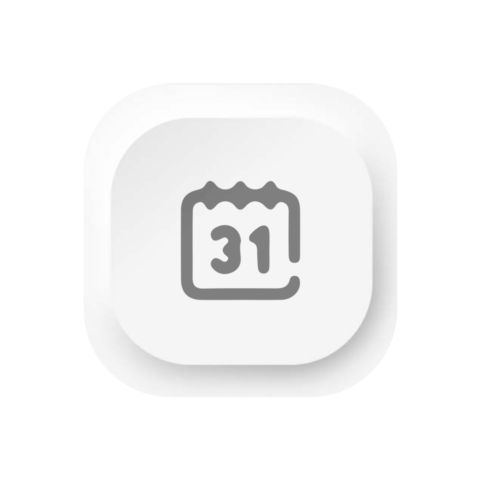 A white button with the date 31 on it png