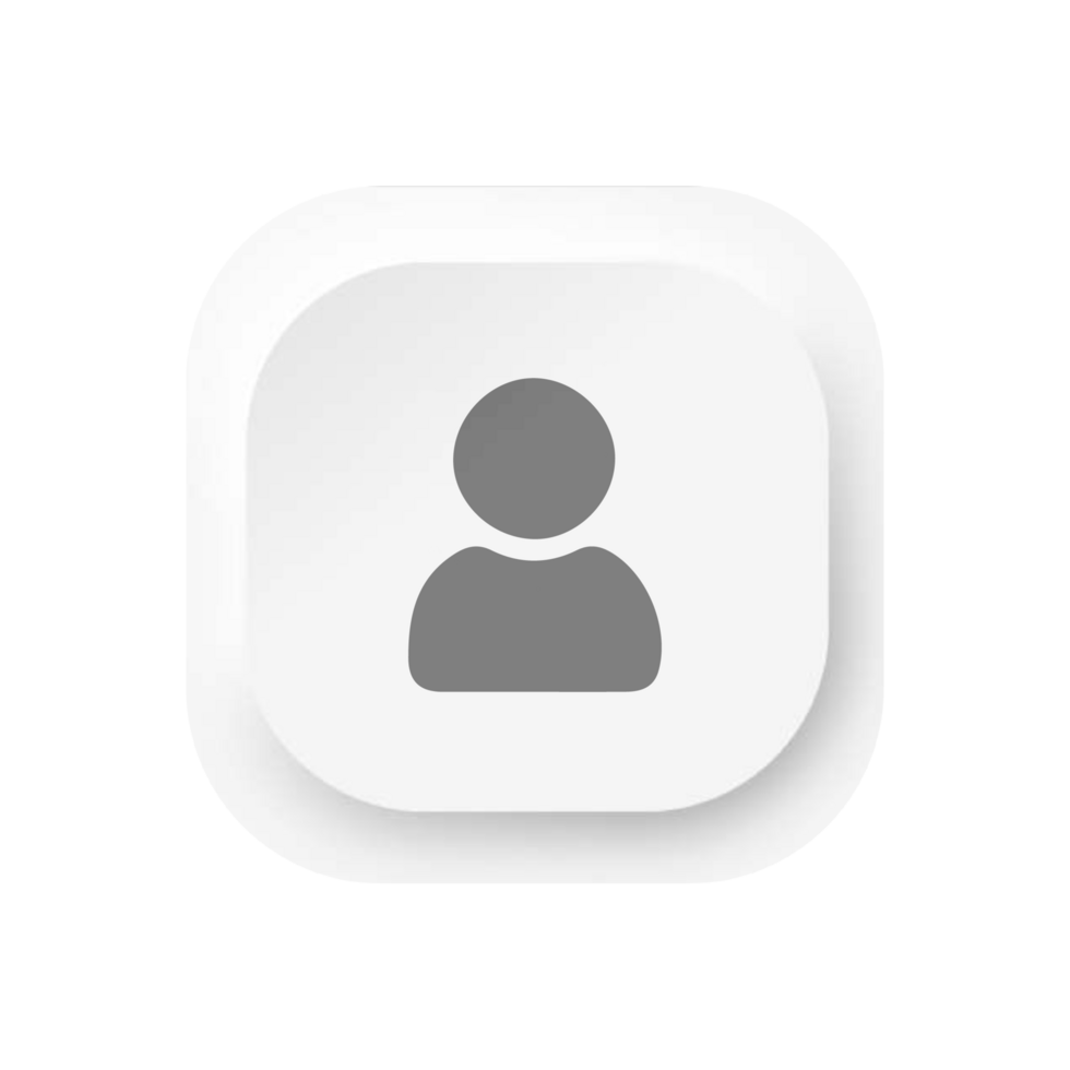 A white button with a person icon illustration png