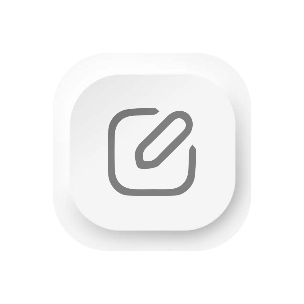 A white square button with a pen icon png