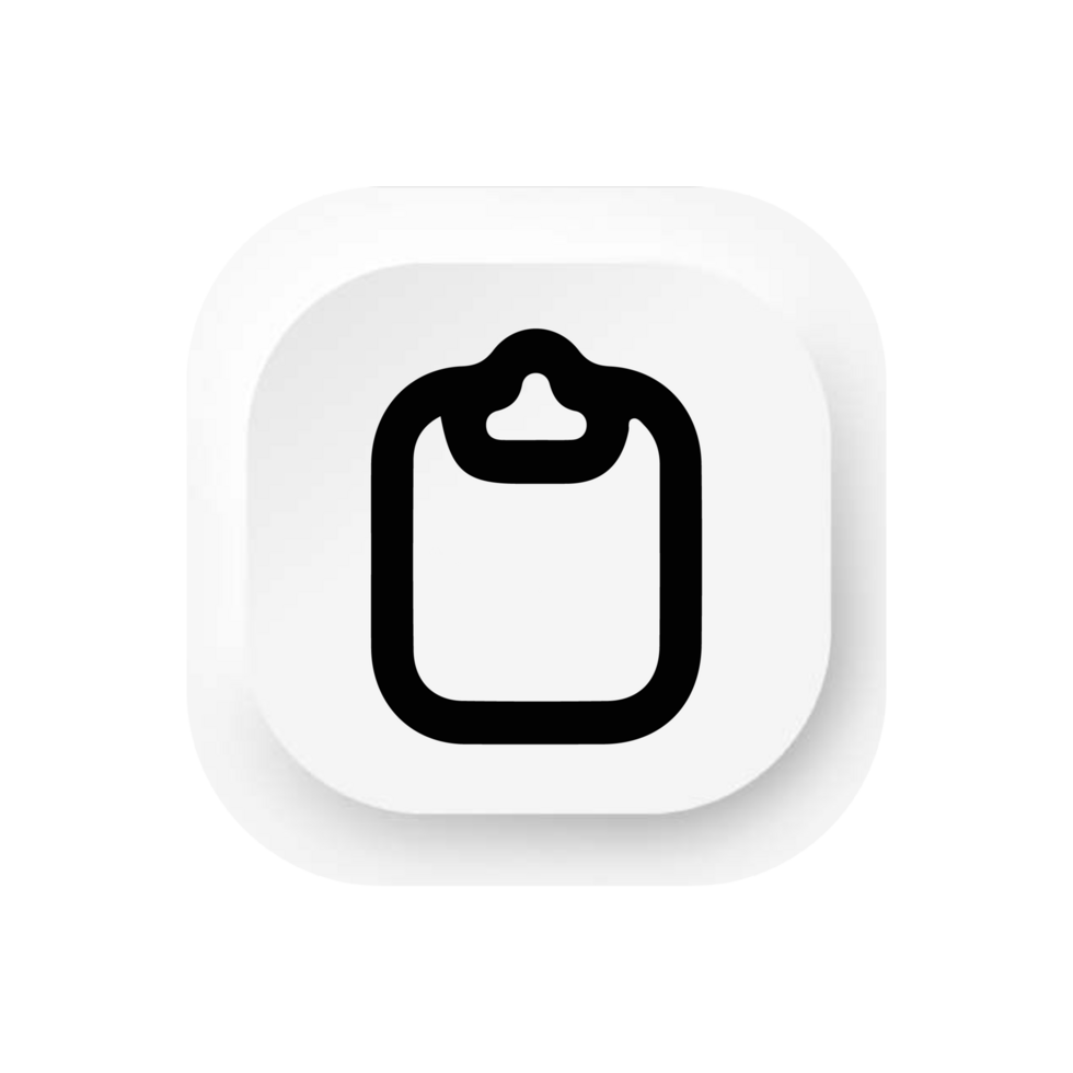 A white square button with a clipboard icon png