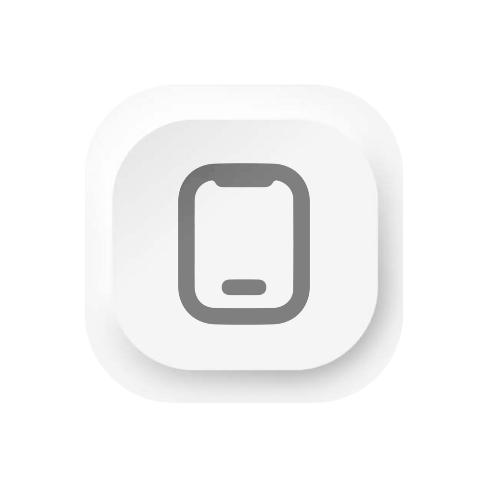 A white square button with a phone icon flat png