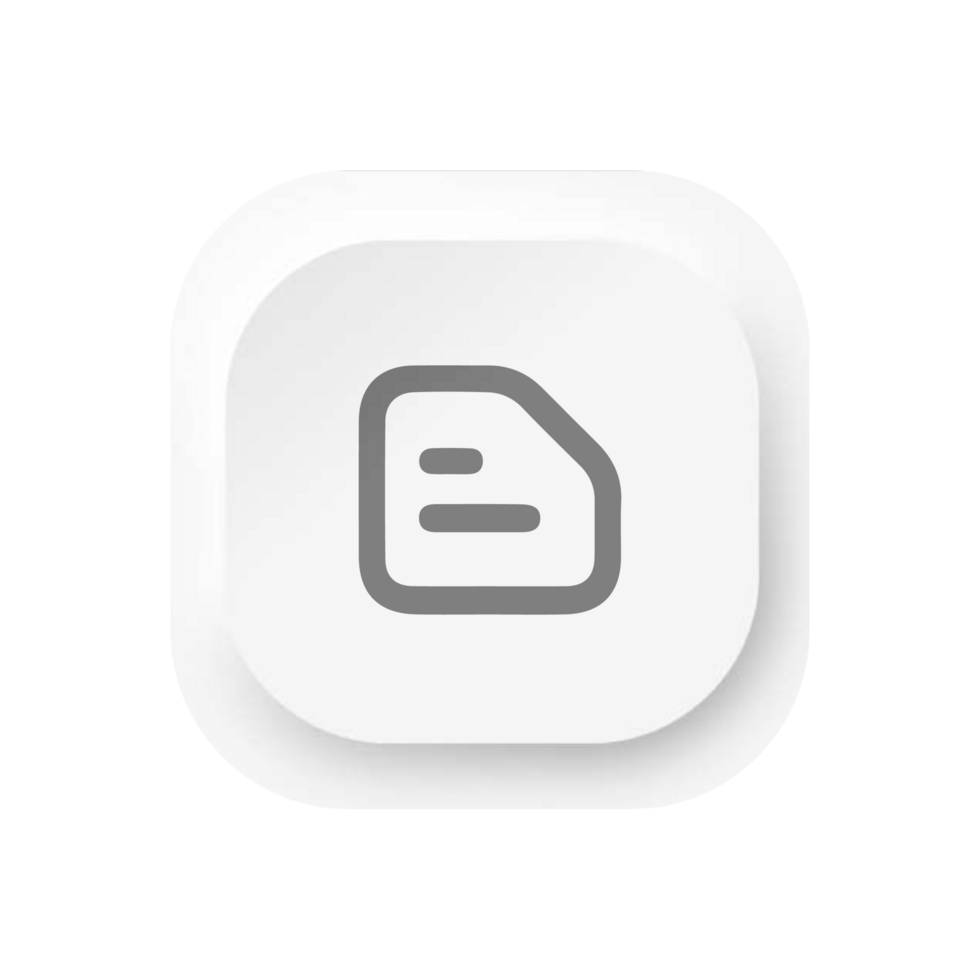 A white square button with a file icon flat png