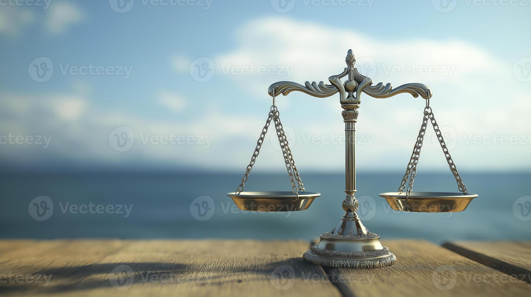 a photograph of scales of justice symbolizing balance and fairness, set against serene background photo