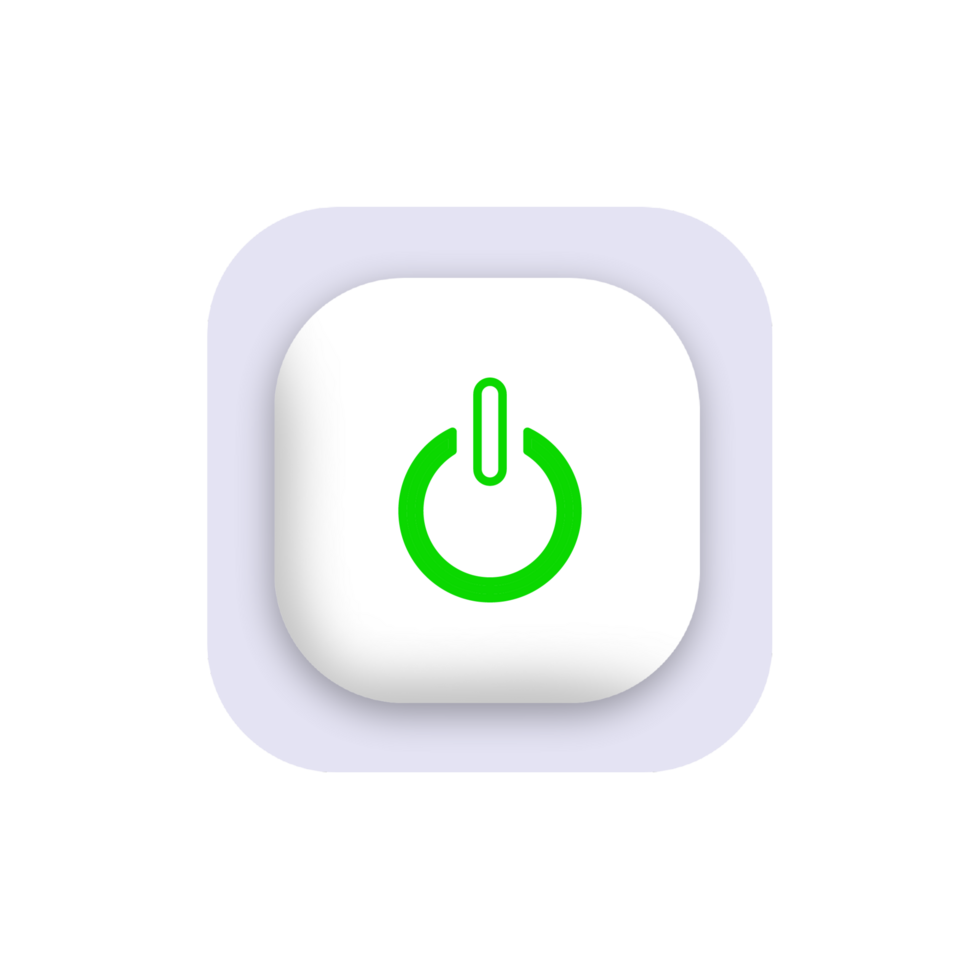 A green button with a power symbol on it png