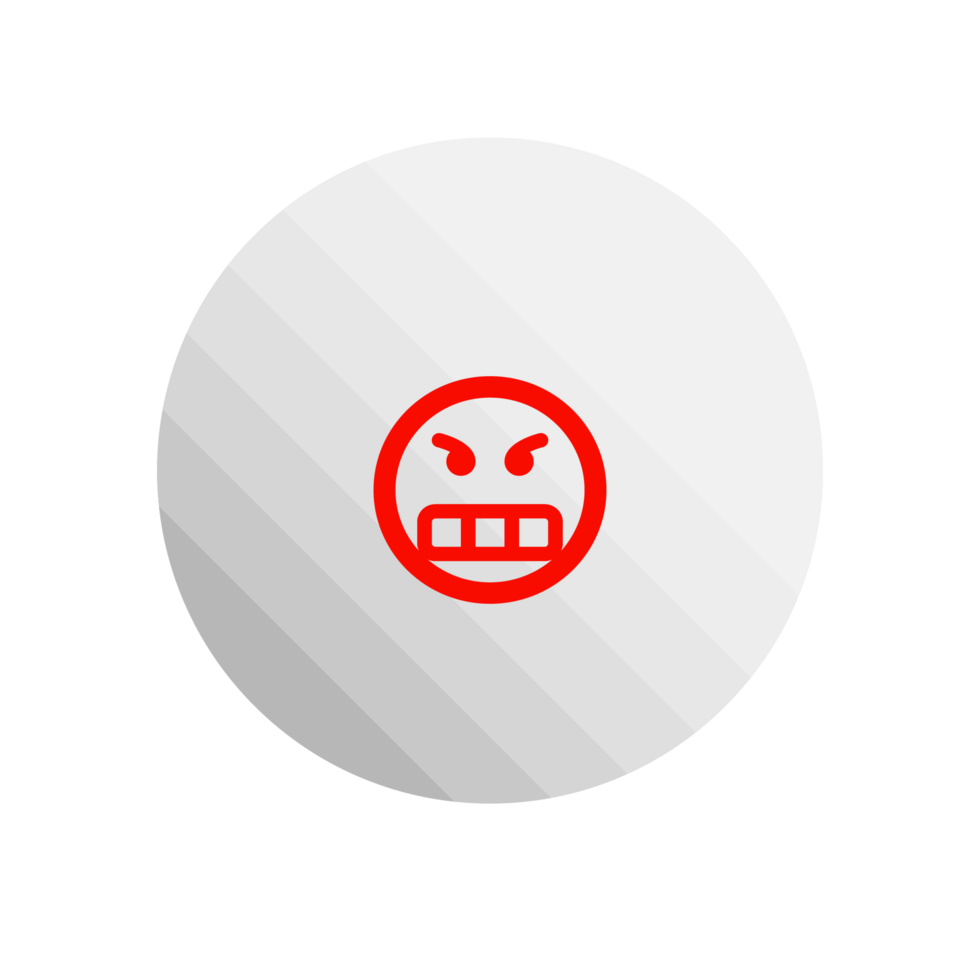 An angry face icon in a white circle png