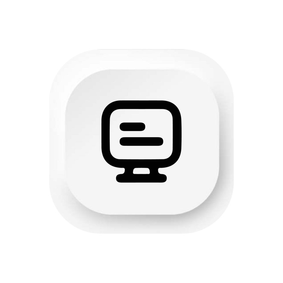 A computer icon on a flat shape flat png