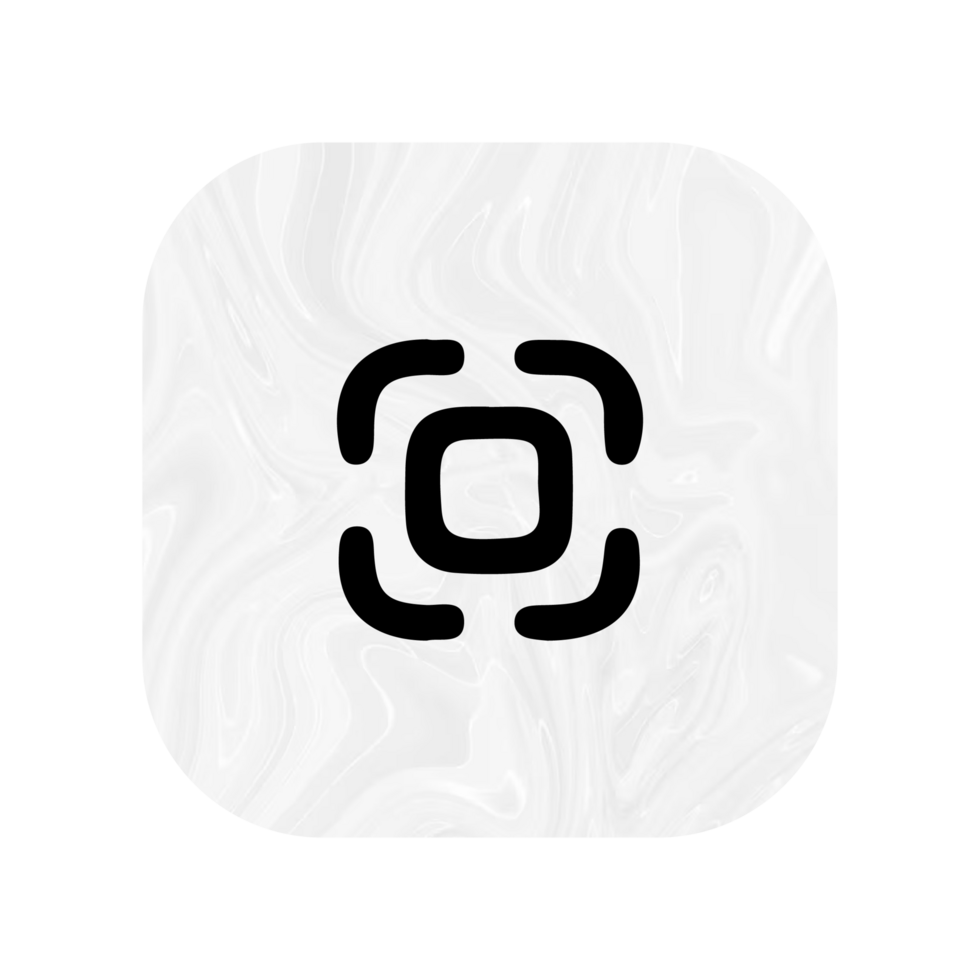 A white square with a flat square in the middle flat png