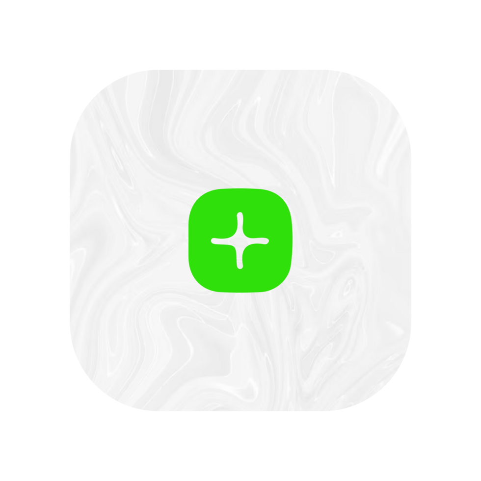 A green plus sign on a white square png