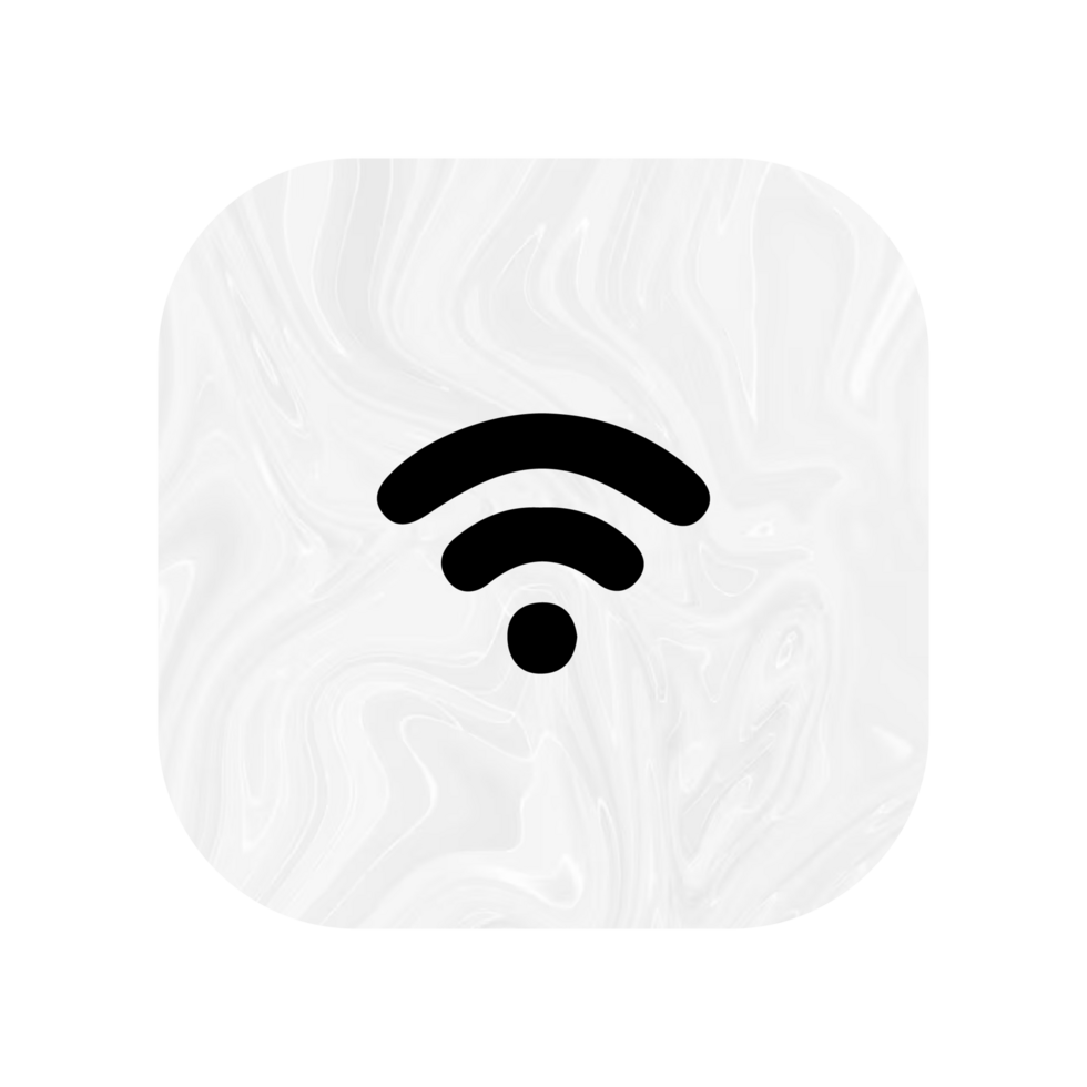 A white wifi icon on a flat shape illustration png