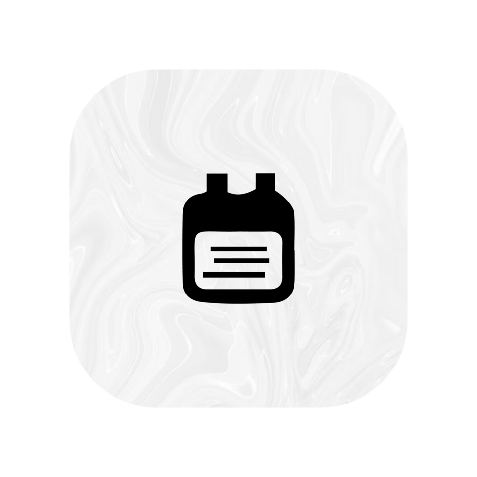 A flat and white icon of a gas can flat png