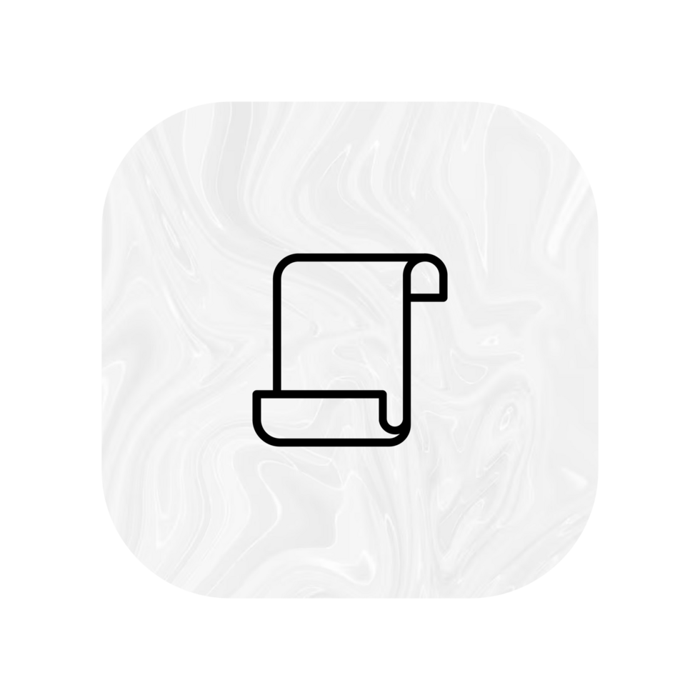 A white and black icon of a paper roll png