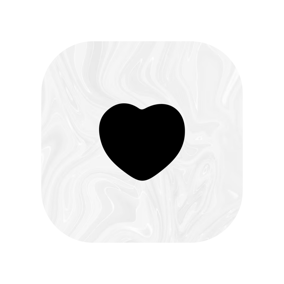 A white heart icon on a flat shape flat png