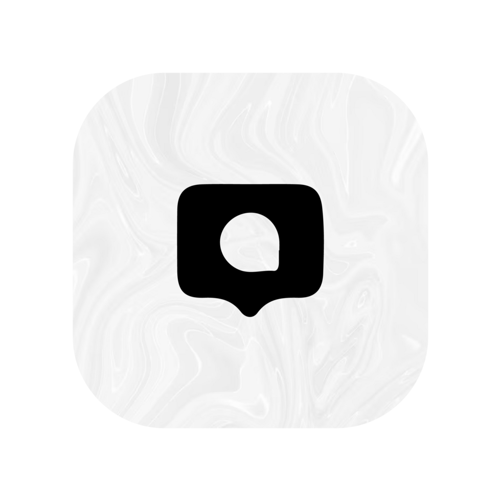 A white and black square with a speech bubble png