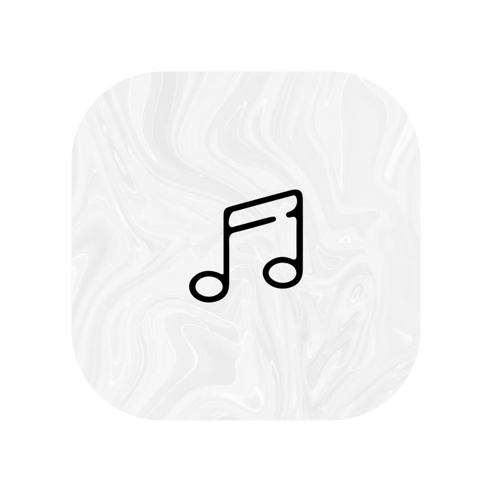 A white music note icon on a flat shape illustration png