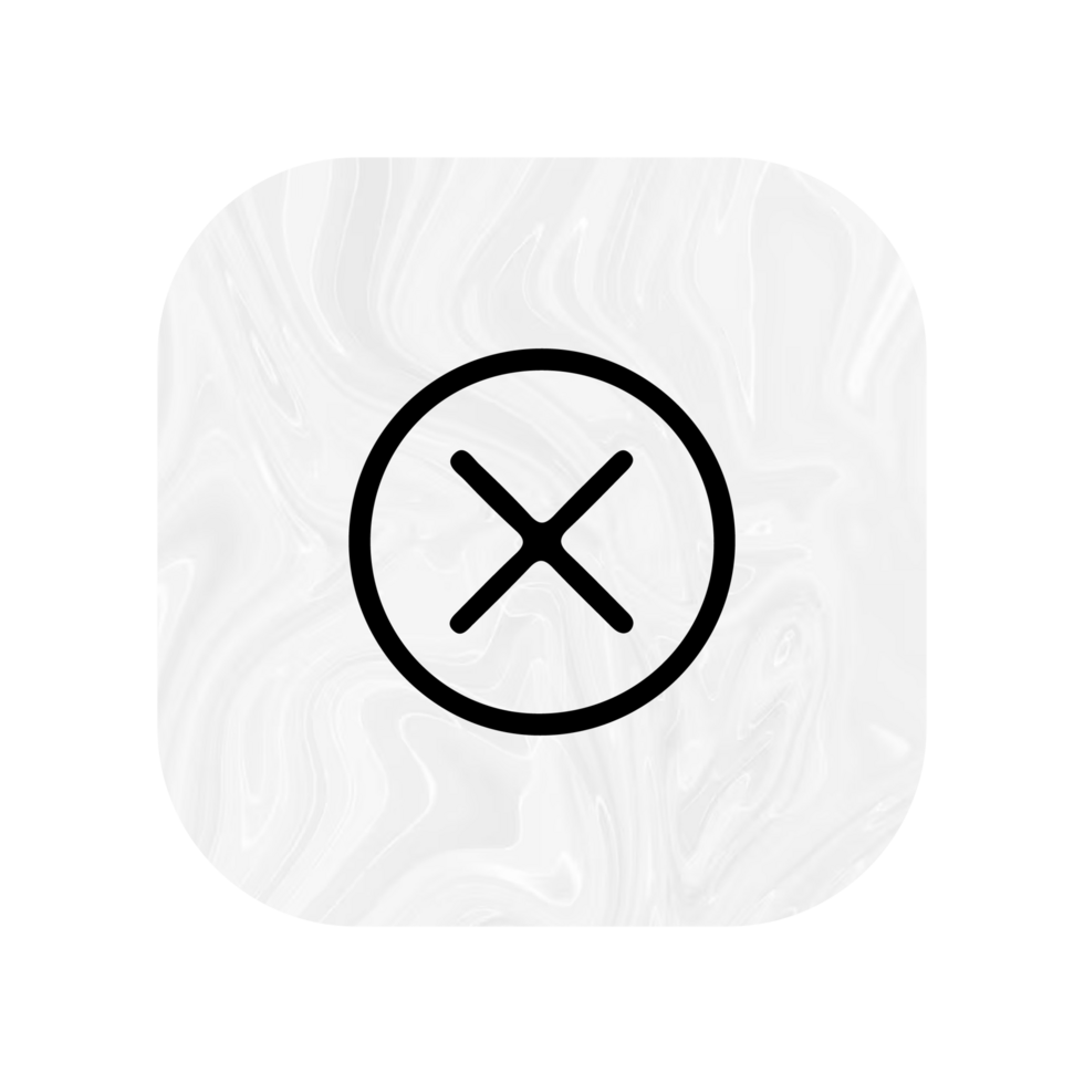 A white and black square with an x on it png