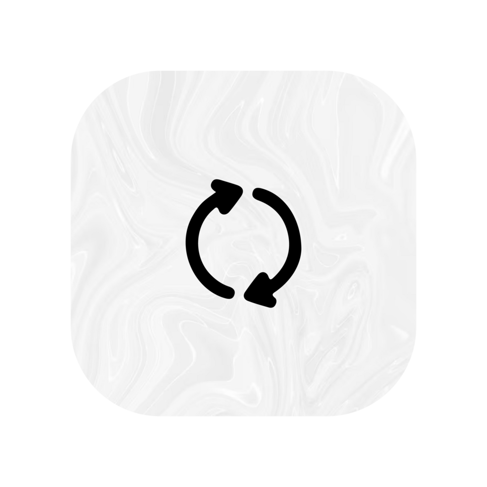 A white and black icon with a circular arrow png
