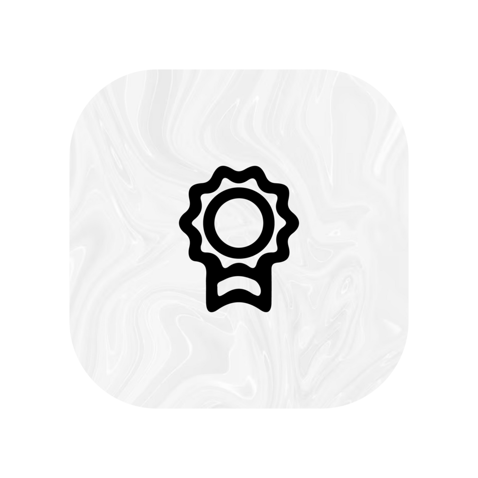 A white icon with a black ribbon on it png