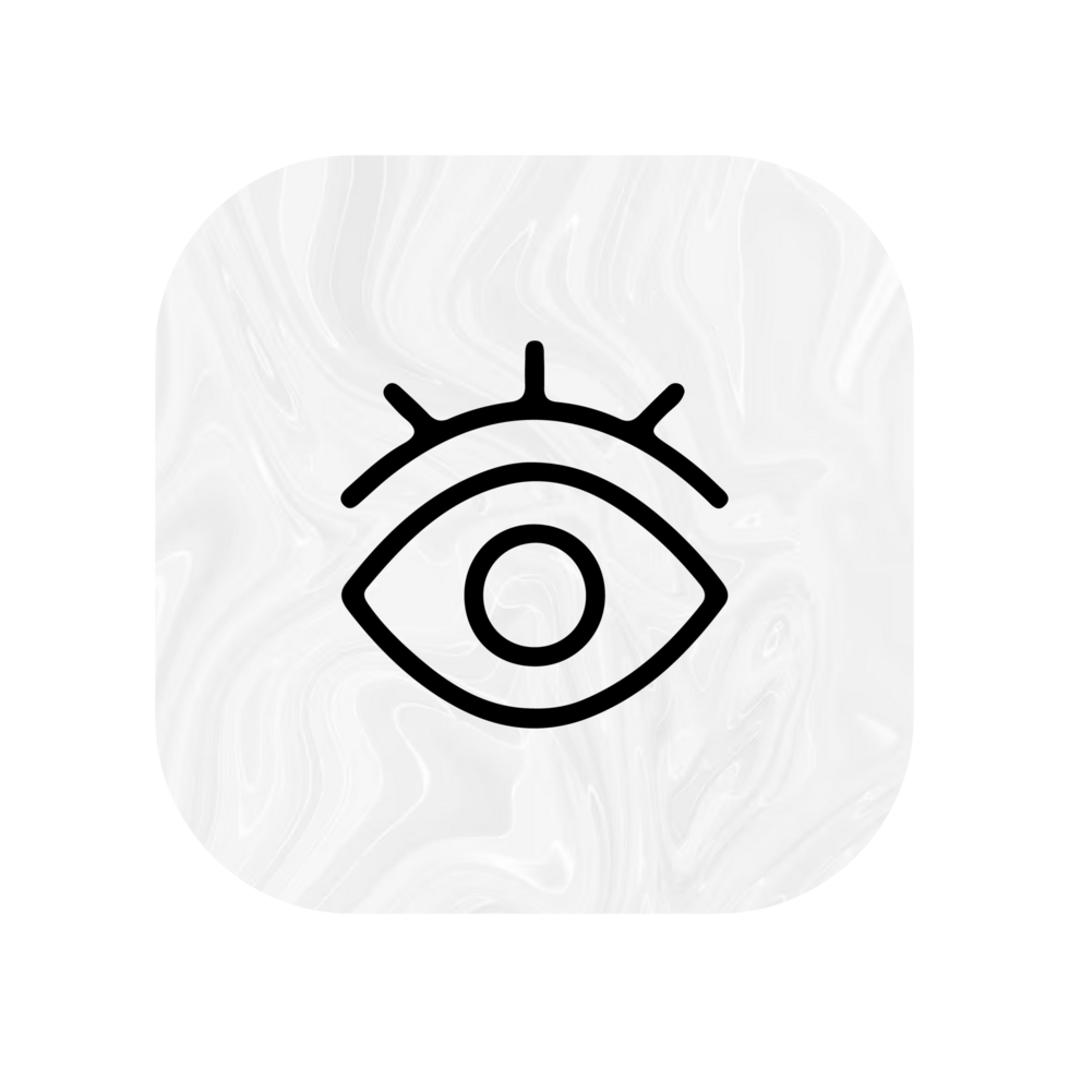 An eye icon on a flat shape flat png