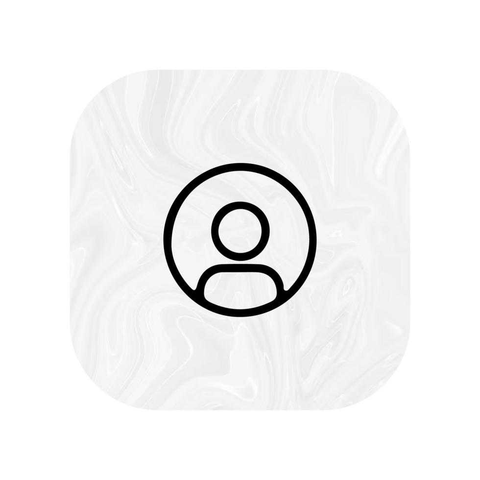 A white icon with a person in the center png